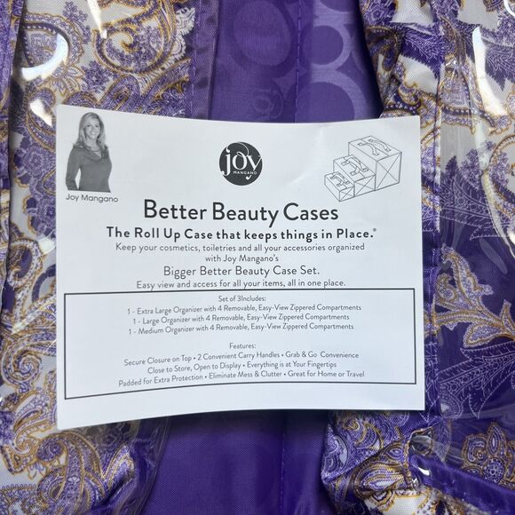 Joy Mangano Beauty Case Travel Organizer Bag Paisley NEW Storage Home Gifting - Picture 9 of 11